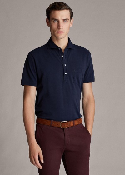 Camisa Polo Ralph Lauren Hombre Azul Marino - Washed Piqué - VNYPQ6429